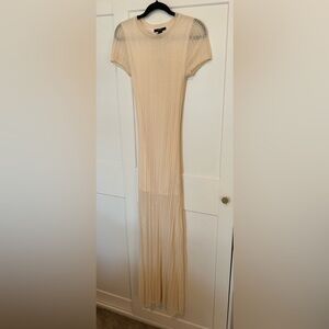 NWT forever 21 maxi dress knitted with short lining size SMALL cream color
